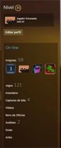 CONTA STEAM TOP | 121 JOGOS | NIVEL 35 | 3 ANOS DE SERVIÇO
