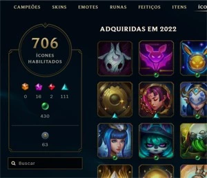 Conta D1 Com 1157 skins - League of Legends LOL