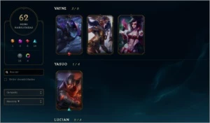 Conta de League of Legends 97 Champions + 67 skins LOL