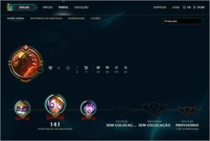 Conta LoL Borda Gold III 55 Champions 5 Skins - League of Legends