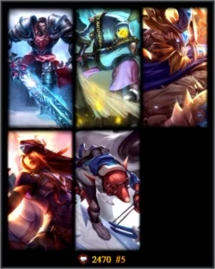 Conta LoL Borda Gold III 55 Champions 5 Skins - League of Legends
