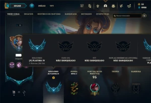 Platina 4 com 35 Champs e 13 Skins + 3 Fragmentos - League of Legends LOL