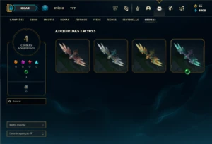 Platina 4 com 35 Champs e 13 Skins + 3 Fragmentos - League of Legends LOL