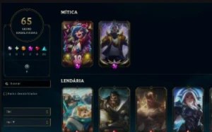 Conta lol lv 100 com 65 skins - League of Legends