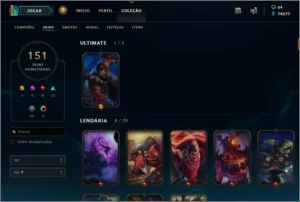 Conta de lol 141 champs e 156 skins 79577 EA - League of Legends