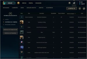 Conta de lol 141 champs e 156 skins 79577 EA - League of Legends