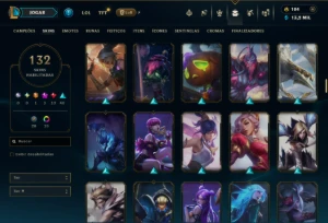 Platina 4 com TODOS os Champs e 132 Skins +2 Prestigios - League of Legends LOL