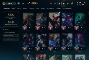 Platina 4 com TODOS os Champs e 132 Skins +2 Prestigios - League of Legends LOL