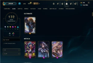 Platina 4 com TODOS os Champs e 132 Skins +2 Prestigios - League of Legends LOL