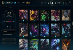Platina 4 com TODOS os Champs e 132 Skins +2 Prestigios - League of Legends LOL