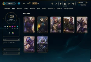 Platina 4 com TODOS os Champs e 132 Skins +2 Prestigios - League of Legends LOL