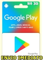 GIFT CARD GOOGLE PLAY R$30,00 - Gift Cards