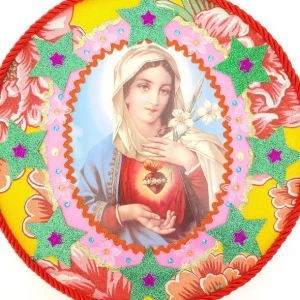 Quadro Religioso Sagrado Coração de Maria - Artesanato e Personalizados