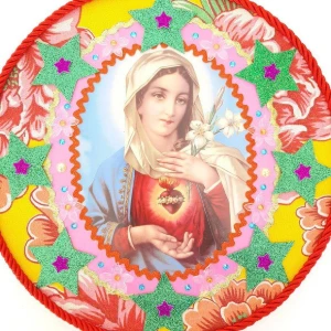 Quadro Religioso Sagrado Coração de Maria - Artesanato e Personalizados