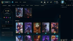 Conta LoL - Platina / 116 skins / mono Ez- 1 milhão mastery - League of Legends
