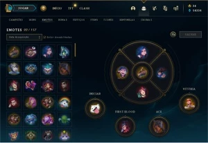 Conta Com 58 Skins e Quase Todos os Campeões - League of Legends LOL