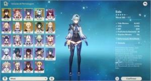 Eula + Canção, Zhongli, Kokomi, Xiao e Jean - Genshin Impact