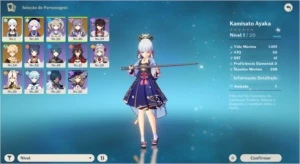 Conta Genshin Impact Ayaka+Qiqi+Keqing