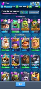 conta clash 54 nível todas as lendárias e carta 8500 troféus - Clash Royale