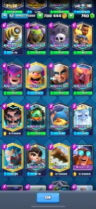 conta clash 54 nível todas as lendárias e carta 8500 troféus - Clash Royale