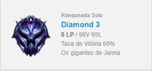 Conta lol D3 60% de win rate - League of Legends