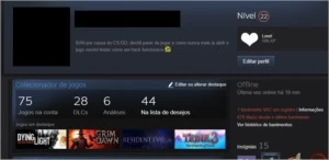 Conta steam com 45 reais na carteira