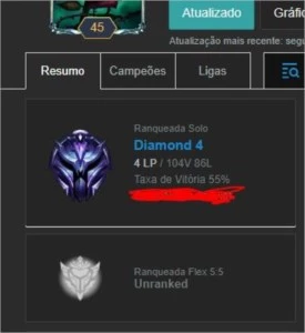 Conta League of Legends Diamante LOL