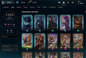 Conta LOL, CONTA RIOT, 1353 skins, 3289 cromas, MMR de GM. - League of Legends