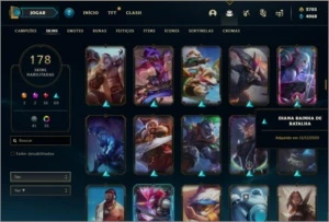 Conta Platina 2 com 2700RP, 178 skins e 100 champs - League of Legends LOL