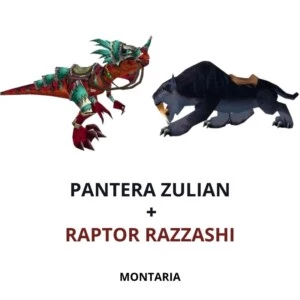Pantera Zulian Veloz + Raptor Razzashi - Wow Montarias - Blizzard