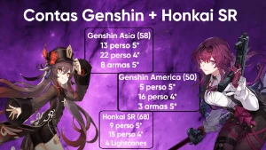 Conta America E Asia De Genshin + Conta Honkai Star Rail - Genshin Impact