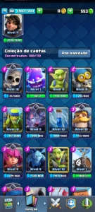 Conta Clash royale com 100 cartas e arena 13