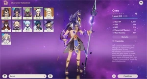 Conta AR 7 Cyno 5* - Genshin Impact