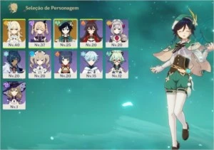 conta genshin impact - venti 5 estrelas +