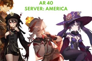 Conta com Hutao,Kazuha,Mona e Zhongli AR 40 Server America - Genshin Impact