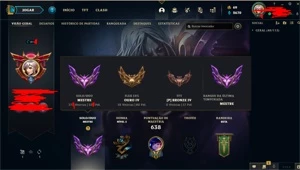 CONTA MAIN MESTRE 300+PDL 360+ SKINS TODOS OS EMOJIS - League of Legends LOL