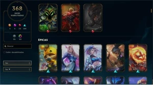 CONTA MAIN MESTRE 300+PDL 360+ SKINS TODOS OS EMOJIS - League of Legends LOL