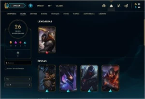 CONTA PRATA 2 COM 26 SKINS E 91 CHAMPS - League of Legends LOL