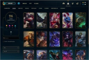 CONTA PRATA 2 COM 26 SKINS E 91 CHAMPS - League of Legends LOL