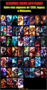 Conta Platina 4 - 150.475k RP - League of Legends LOL