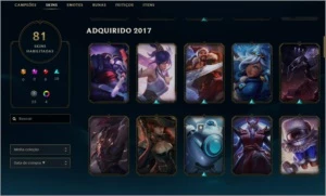 Conta - League of Legends 81 skins LOL