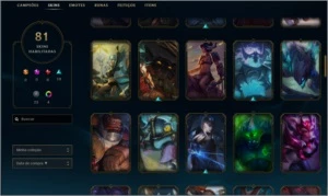 Conta - League of Legends 81 skins LOL