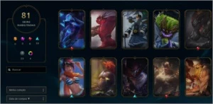 Conta - League of Legends 81 skins LOL