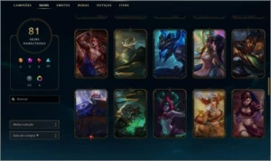 Conta - League of Legends 81 skins LOL