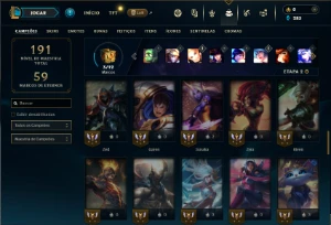 Bronze 1 com 60 Champs e 26 Skins + 2 Fragmentos - League of Legends LOL