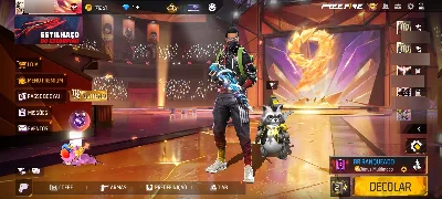 Conta com arma evolutiva,passes e também várias skins - Free Fire