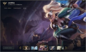 Conta lol platina, todos os campeões janna vitoriosa - League of Legends