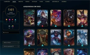 Conta League of Legends Nv 120 88 Champs + 141 Skins P2 LOL