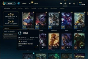 Conta ouro 4 com 135 champs e 69 skins + 380K de Yasuo - League of Legends LOL