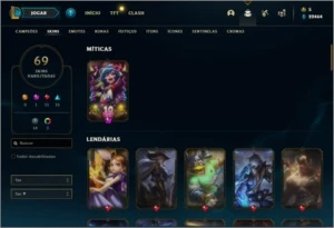 Conta ouro 4 com 135 champs e 69 skins + 380K de Yasuo - League of Legends LOL